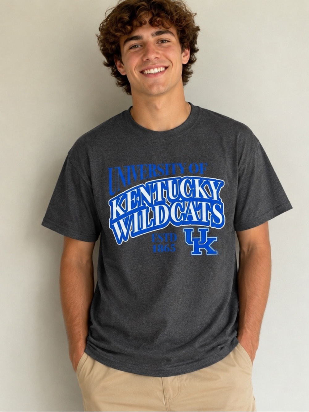 University of Kentucky UK Charcoal Grey Short Sleeve Tshirt Men’s’ Size Large